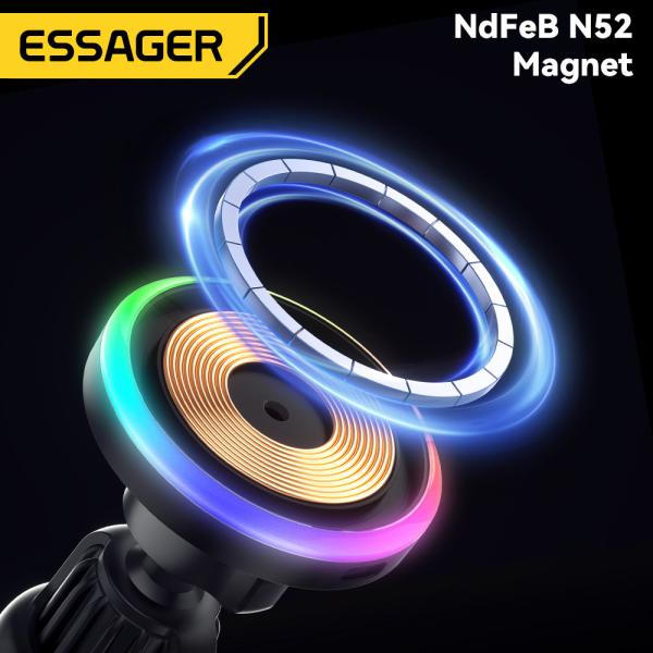 15W Wireless Charging Magnetic Car Phone Holder Essager ACPH004
