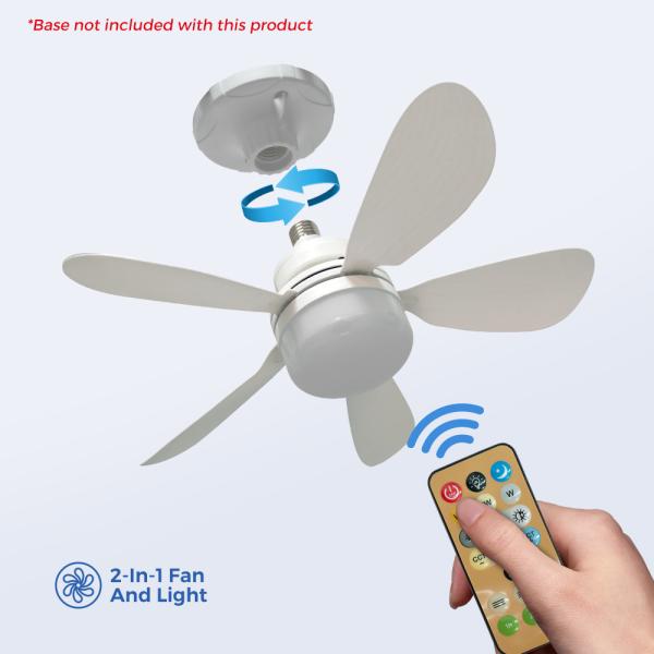 16 pouces LED lampes de ventilateur de plafond télécommande E27 ventilateur