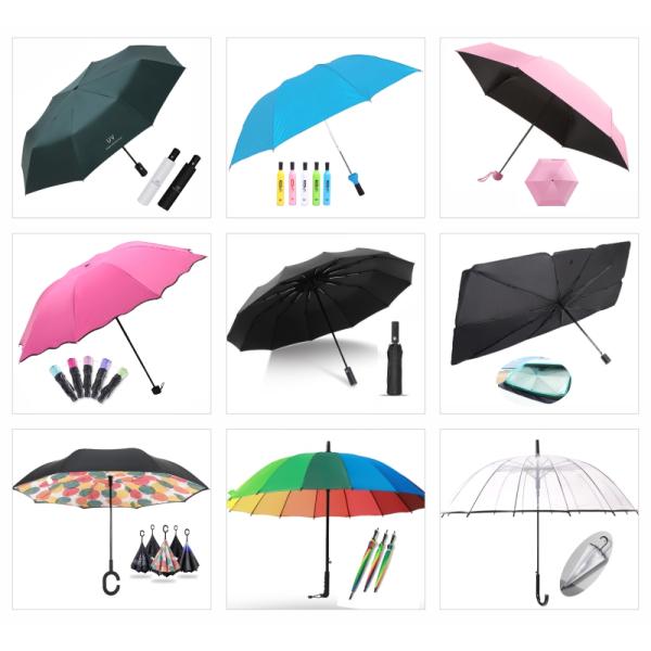 Customized Creative Solid Color Portable Folding Umbrella for Patio Garden and Outdoor