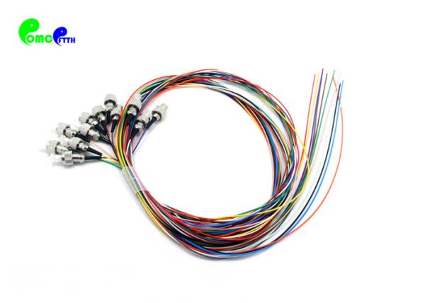 12 Fiber 0.9mm 12 Color 9 / 125μm FC UPC Optical Fiber Pigtail OS2 G657A1 900μm With 2M LSZH Yellow Tight Buffer