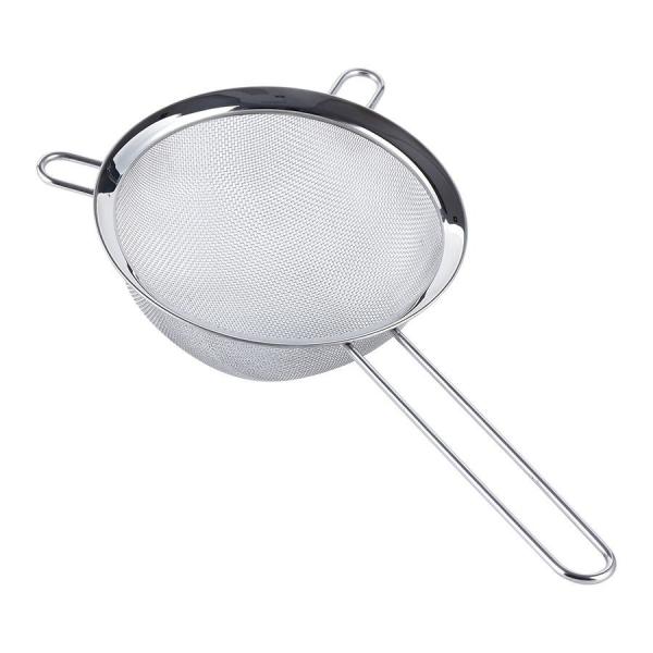 Food safety stainless steel fine mesh silicone kitchen strainer flour filter