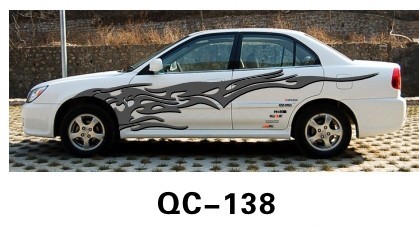 Decorative Car Body Sticker QC-138G / Water Proof Car Decoration