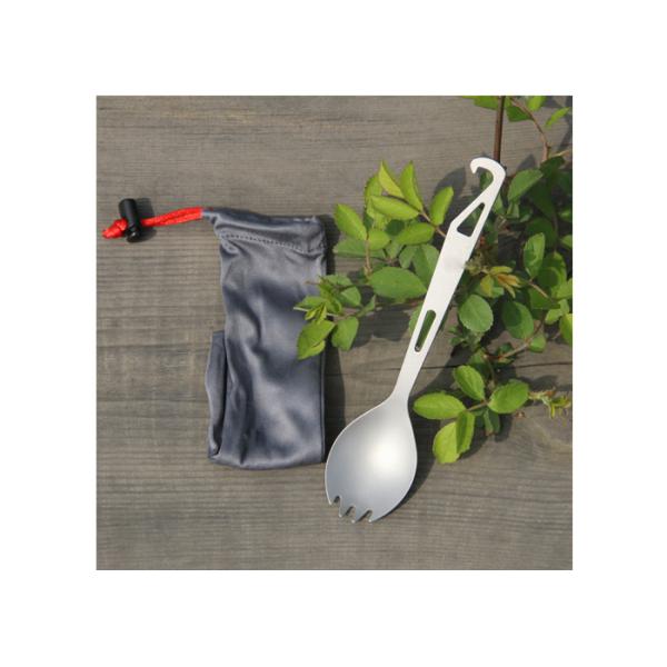 Silver Portable Titanium Fork Spoon Light Weight For Outdoor Hiking Cutlery