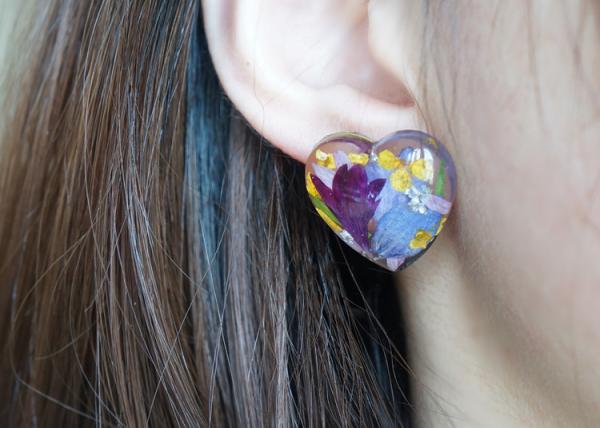 Best Seller Dancing Butterfly Heart Shape Purple Color Crystal Earrings 925 Silver For Sale