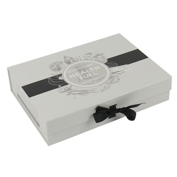 Luxury Storage Custom Printed Hard Paper Gift Magnetic Lid Box with Ribbon Free Design
