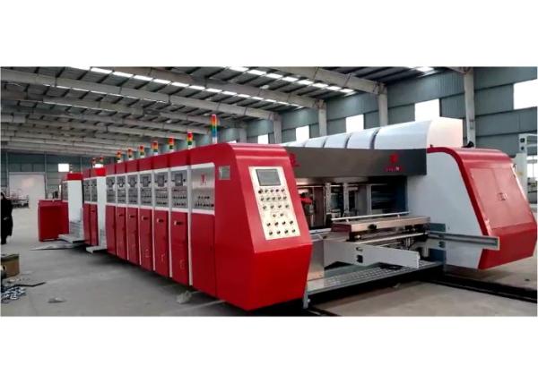 Electric Drive Corrugated Flexo Printing Machine Steel Material Vacuum Suction Transmission