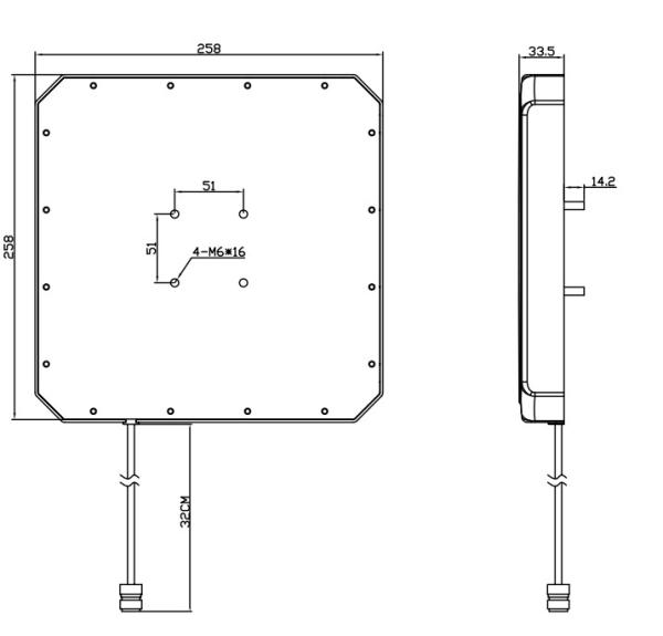 High Gain Directional Panel UHF RFID Antenna 9dBi For Warehouse Logistics Retail