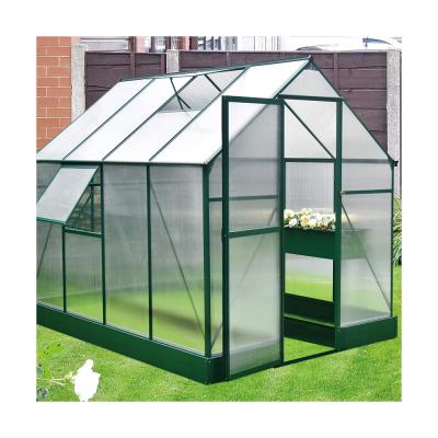 1.3mm 6x8 Aluminium Frame Greenhouse With Hinged Signal Door