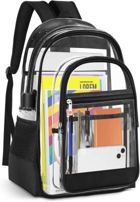 Clear Backpack, Heavy Duty PVC Transparent Backpack Reinforced Straps, See Through Multiple Pockets Large Capacity