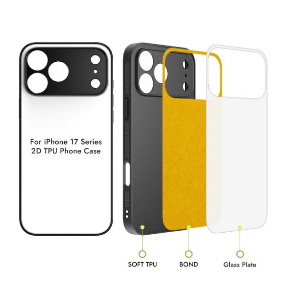 Iphone 17 Series Sublimation Glass TPU Phone Cases with Precise Hole Custom Iphone Case