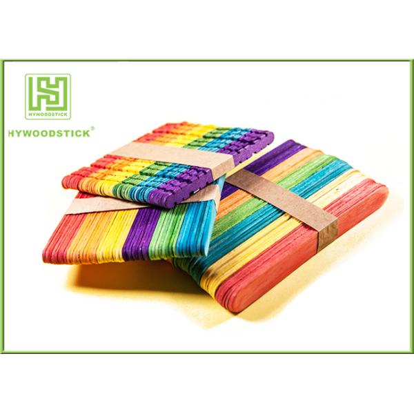 Straight Wooden Craft Sticks For Kindergarten Biodegradable 50pcs / Bag