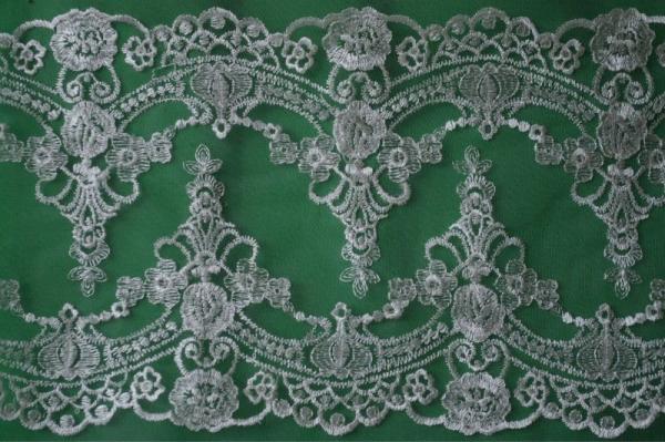 Black Guipure Lace Trimming  Embroidery Lace edge H19.5cm* L20cm Repeat