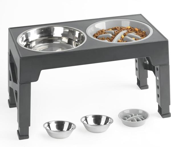 Adjustable Lifting Slow Pet Food Bowl Outdoor Elevated Dog Bowls With Stand