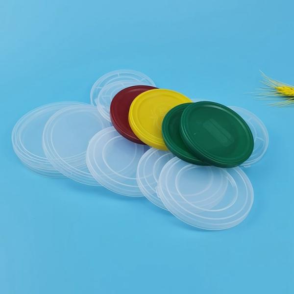 52mm Diameter 202# PE Plastic Lids Regular Mouth Tin Can Cover