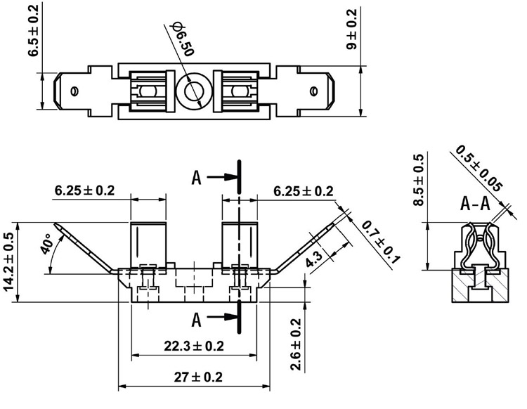 15 бакелит патрона предохранителя 250V держателя PCB Amp 5.2x20mm с терминалом Faston