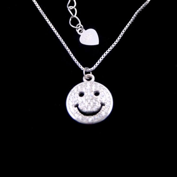 Плакировка серебра ожерелья кубического Зирконя лопаты 925 с привесная с черным камнем