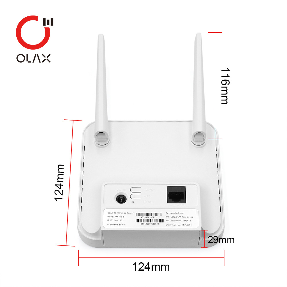 Силы маршрутизатора 4000mah CPE 4g на открытом воздухе Sim OLAX AX6 маршрутизатор Cpe Wifi 4g PRO сильной долгосрочный с портом RJ45