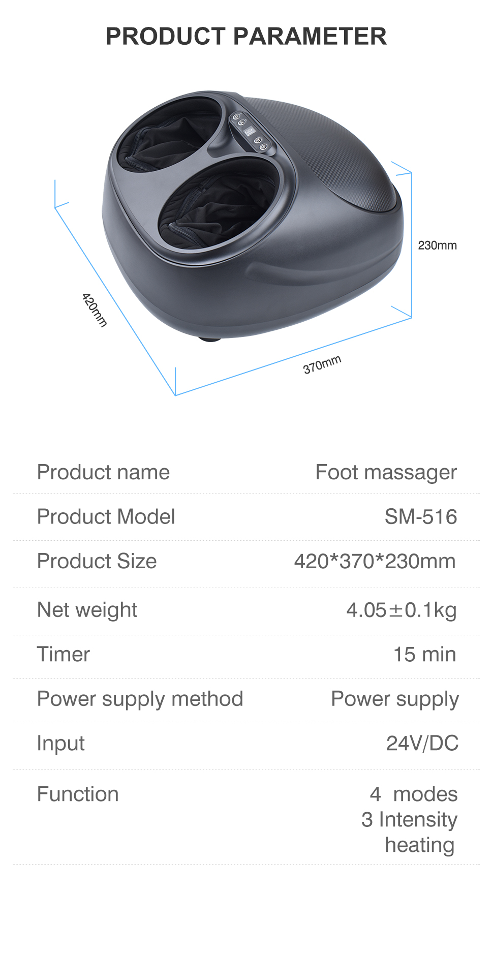 Shiatsu Kneading Foot Massager with Air Pressure and Heating Function for Ultimate Comfort