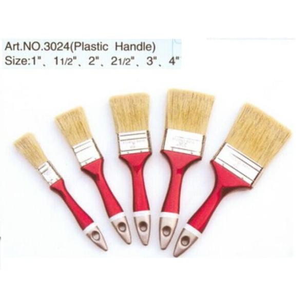 Plastic handle pure natural bristle Chinese bristle mix 6 piece paint brush sets No.3024