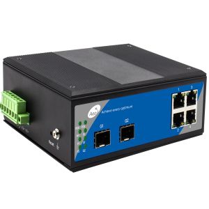 Управляемый переключатель волокна SFP петли кольца слоты SFP 2 гигабит + порты сети стандарта Ethernet 4 гигабит