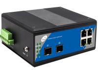 Interruptor controlado da fibra de Ring Loop SFP entalhes de SFP de 2 gigabits + 4 portos de Gigabit Ethernet
