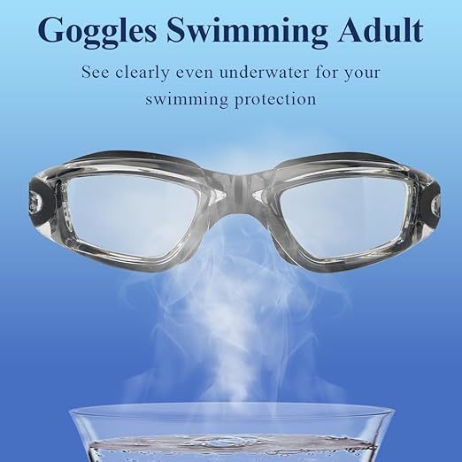 Anti-Fog Anti-UV No Leaking Swim Goggles for Adults with HD Lens and Wide View