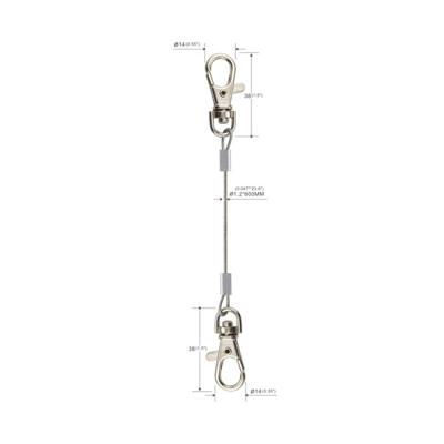 1x7 IWRC Galvanized Security Cable with D Ring Swivel Loop Eye Snap End YW86373