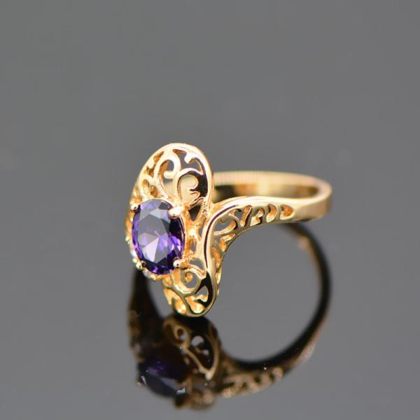 New trendy AAA+ Swiss Cubic Luxury Zircon crystal ring 18k gold plating jewelry gift