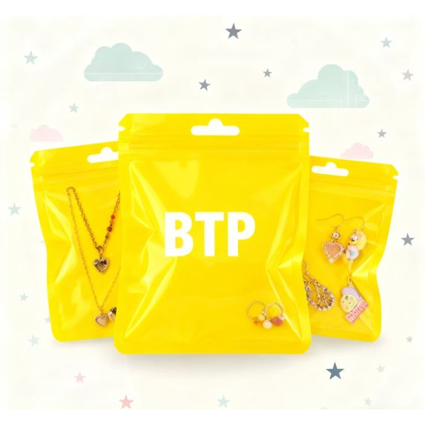 Three-seal Coloured Transparent Plastic Zip Lock Bag Sachet Jewelry & Watch Packaging Reseal Bags with Recycled Materials