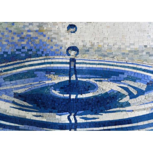 Waterdrop Ruffle Marble Mosaic Outdoor Wall Art Handmade Craft Mirror Patterned Mosaic Tiles