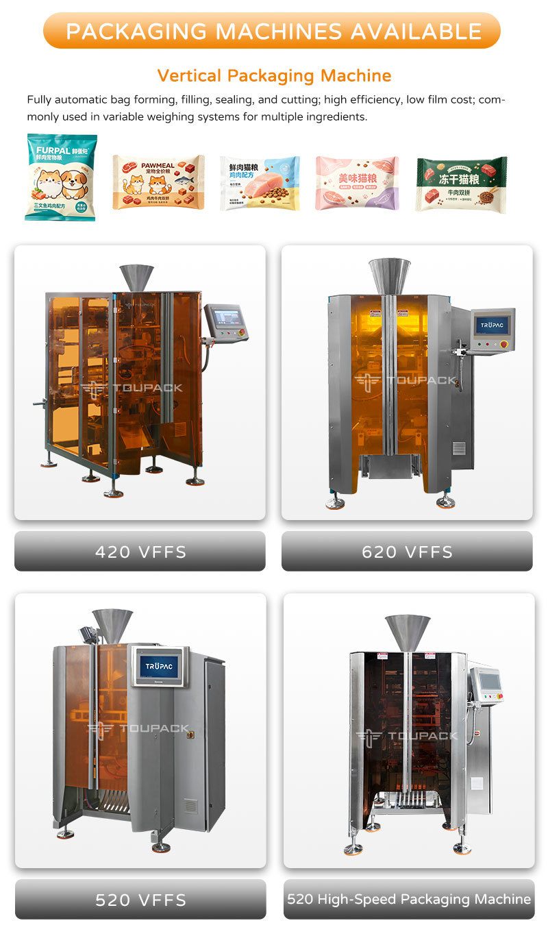 Automatic Doy Pouch Packing Machine Matching Linear Weigher for Senior Pet Dry Feed Granular Material