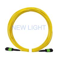 cable de fribra óptica del solo modo de la base puente/OS2 del conector hembra de los 2m (los 6ft) MPO 24