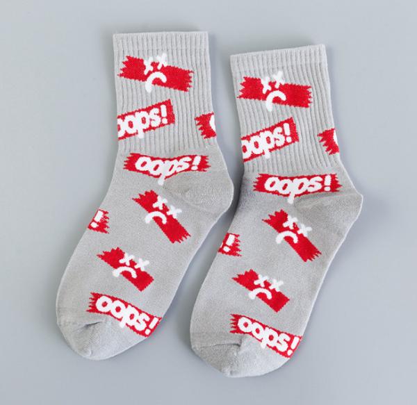 OEM Customized Logo Trendy Mens Socks With Jacquard / Printing / Embroidery Pattern