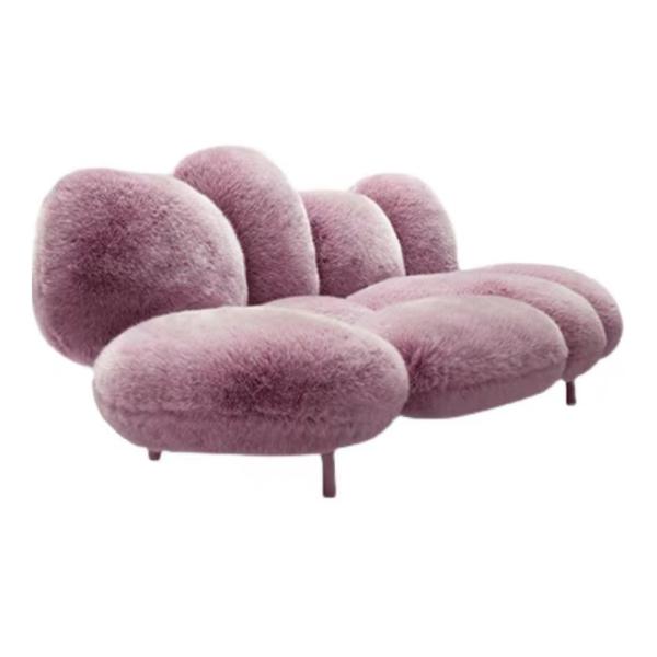Modern Design Living Room Sofa Set with Stainless Steel Base and Plush Velvet Material