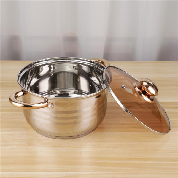 Золотой покрывая индивидуальный сотейник варя бак 24cm супа