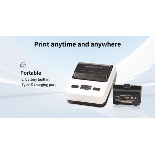 80mm Mini Bluetooth Thermal Receipt Printer High-Speed Wireless Printer for Small Businesses, Compatible with Android & Retail/Street Vendor/Office Use
