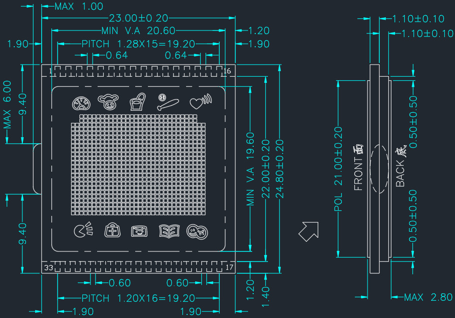 1.5 Inch Custom TN Segment LCD Screen Multiple Connection Options for Pet Game Console Toy,segment lcd display,segment lcd