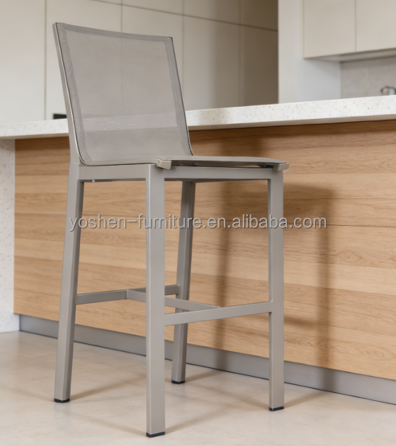 Aluminum Outdoor Bar Stool Waterproof & UV-Resistant Patio & Bar High Stool
