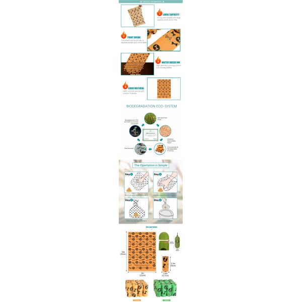Biodegradable корма собаки 100 кладет 16 Rolls в мешки BSCI с сумками кормы собаки распределителя расклассифицированными землей