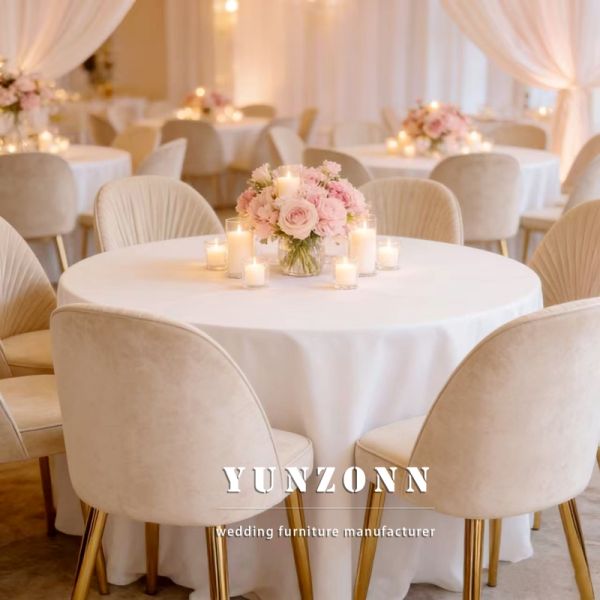Event Rental Velvet Cushion Banquet Hall Furniture Used Banquet Chairs Gold Stainless Steel Modern