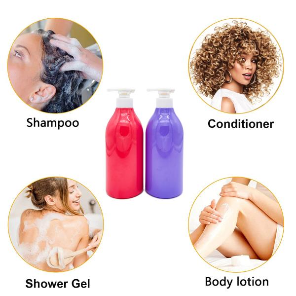 Free Sample Wholesale Custom Empty 500ml PET Plastic Hair Lotion Bottle Boston Round Shampoo Shower Gel Body Wash Pump Bottles