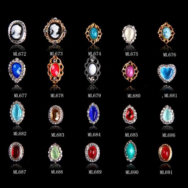 nail jewelry opal 3D Alloy Jewelry Nail Art Tips Decoration ML672-691