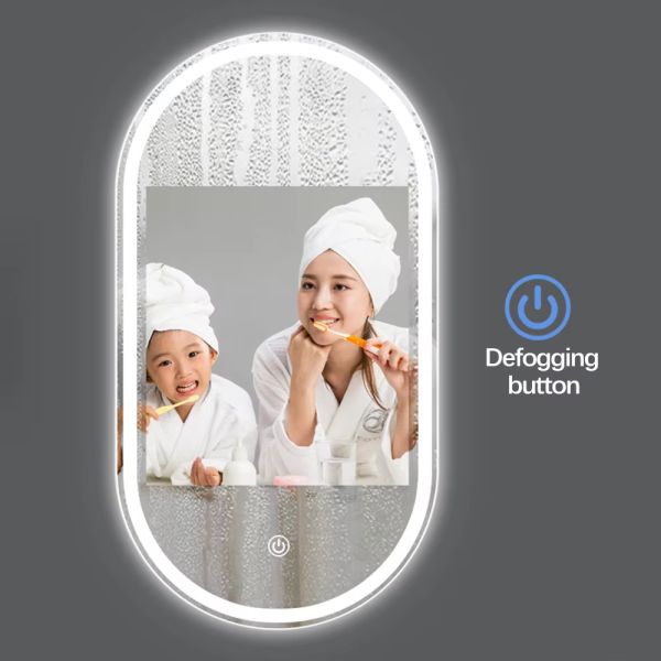 Smart Modern Frameless LED Bathroom Mirror Explosion Proof LED Arch Mirror
