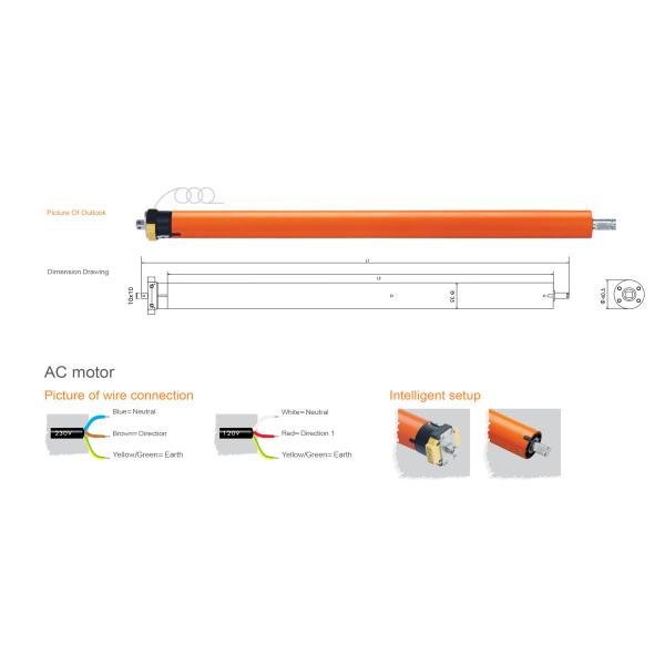 35E AC 120W 17RPM Tubular Motor Roller Shutter