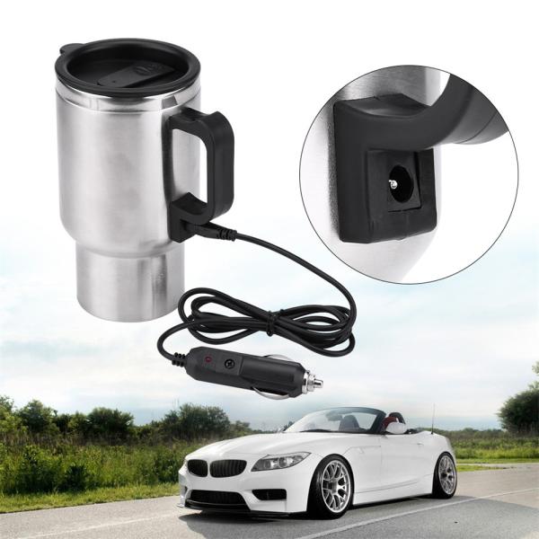 Copo de aquecimento do carro Copo de café de viagem Copo de aquecimento elétrico de 12V Copo de isolamento de aço inoxidável Copo de carro Copo de carregamento Copo de calor