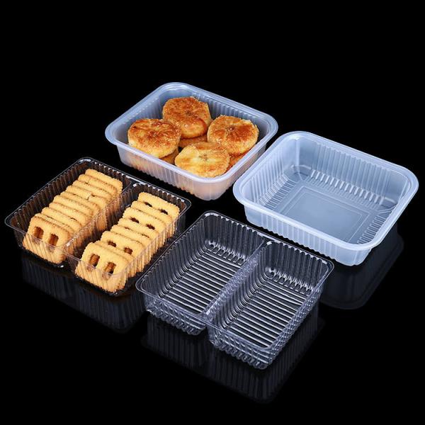 Transparent Plastic Biscuit Packing Tray Disposable Thermoformed PET