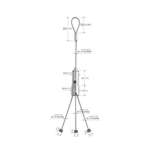 Prendedor ajustável suspensão conduzida Kit With Three Stopper Legs YW86363 da luz de painel