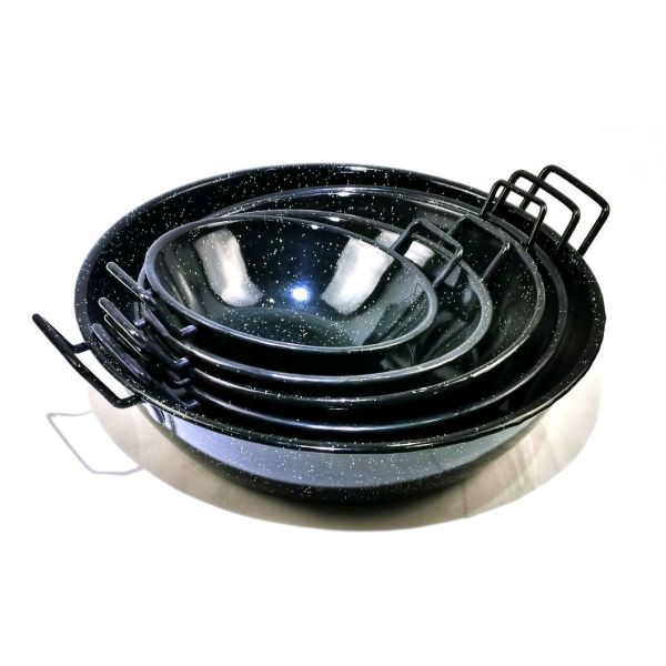 Indoor Outdoors Enamel Nonstick Paella Pan For Rice Recipes Customized Logo