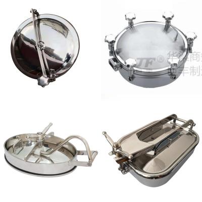 Hight 90mm-100mm Widely Used Sanitary 304/316L Stainless Steel Circular Manhole Cover