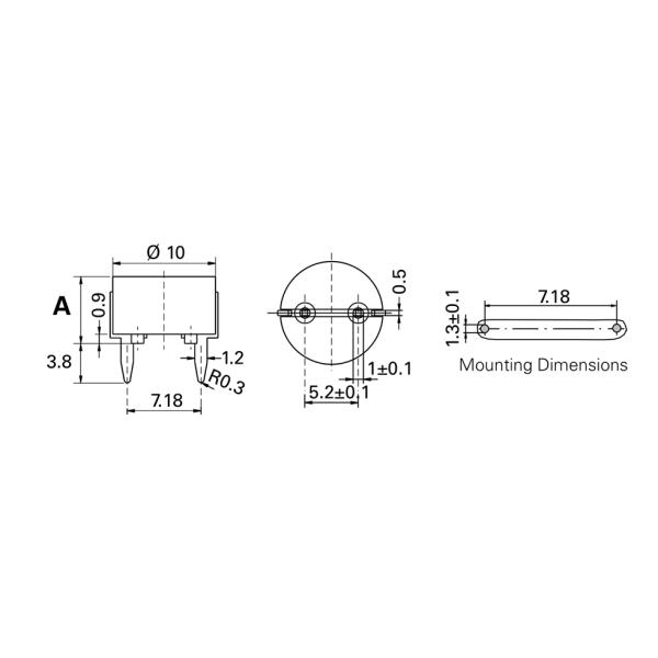 Неэтилированный PIN 7.18MM размечая держатель держателя PCB 559 серий для круглого микро- взрывателя Suminiature